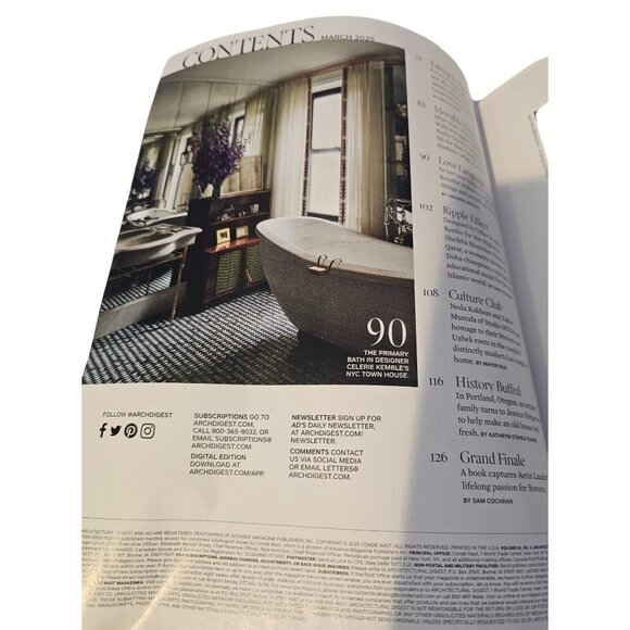 Architectural Digest Magazine March 2025 Issue Fresh Attitude Creatives At Home - Picture 6 of 10